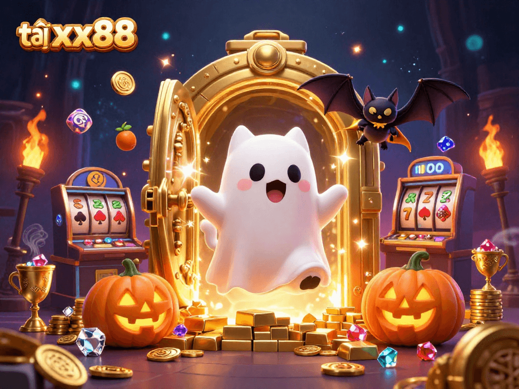 Engage in exciting gameplay with tải xx88 at a haunted casino full of treasures and lively characters.