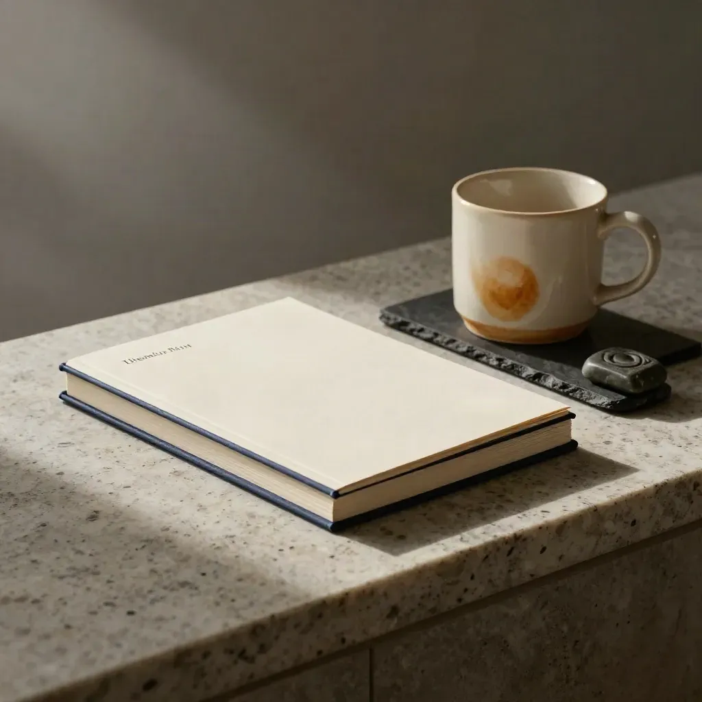 Bundle di mentorship trading con macchia di tazza, card sigillata e fermacarte in pietra.