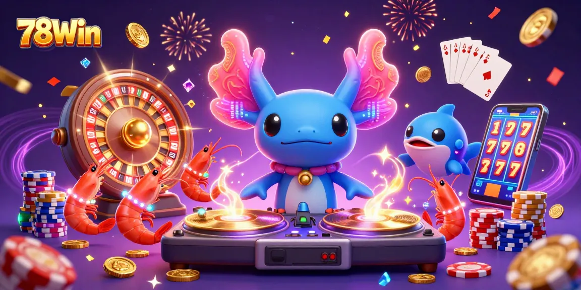 Win big at 78Win with a vibrant underwater casino scene featuring delightful characters and exciting gaming elements.
