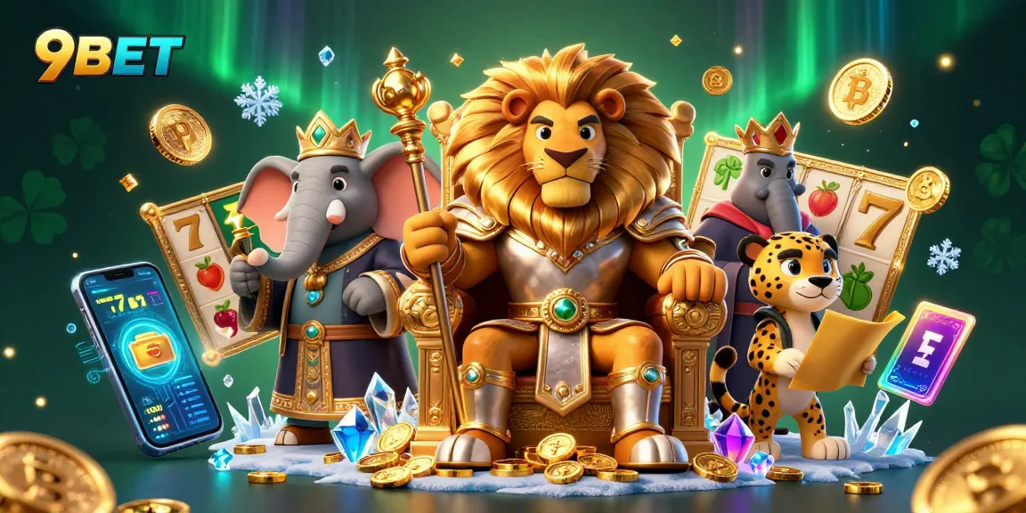 Experience the excitement of 9BET with a lion king, elephant advisor, and cheetah messenger.