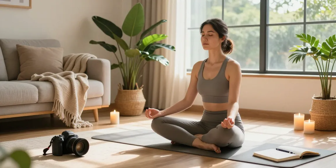 Practicing mindfulness with rokok88 login in a serene living room setting.
